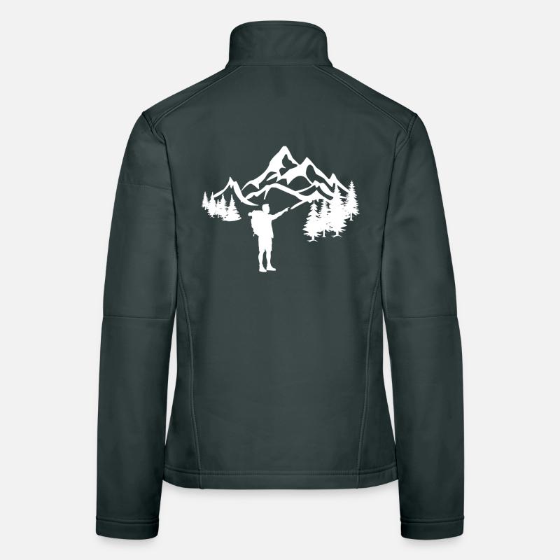 Hikers in the mountains white Women's Softshell Jacket