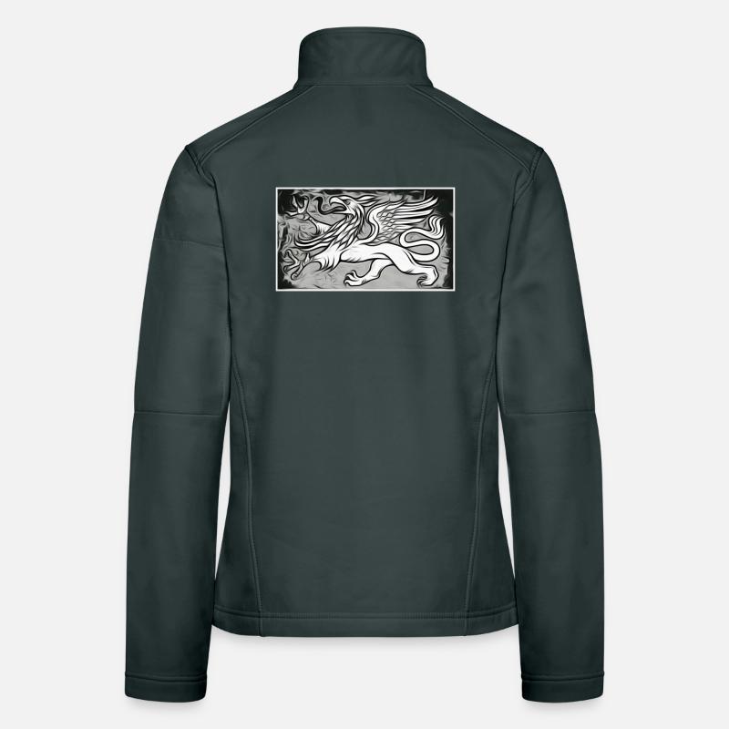 Un griffon en gris Veste en tissu softshell Femme