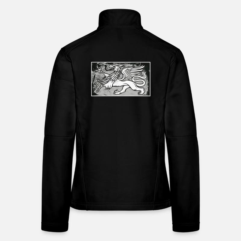 Ein Greif in grau Frauen Softshelljacke