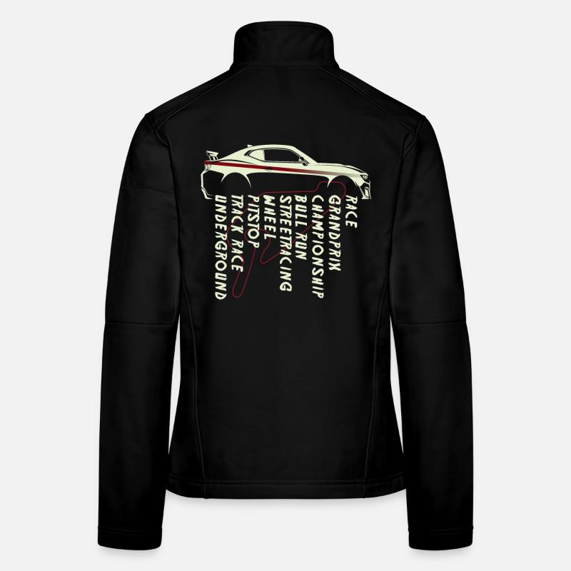 Courses de sport automobile Veste en tissu softshell Femme