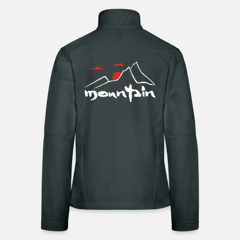 White mountain and red sun Women's Softshell Jacket