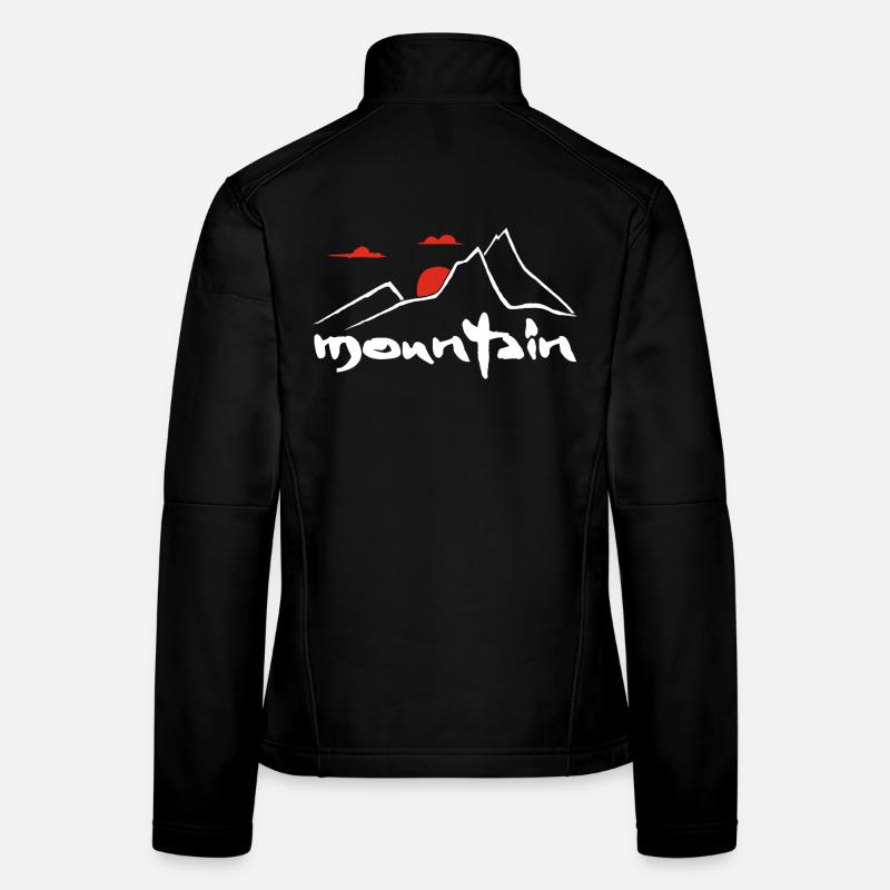 White mountain and red sun Women's Softshell Jacket