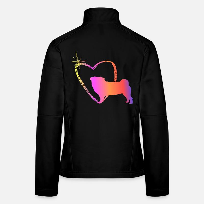 Mops mit Herz Frauen Softshelljacke
