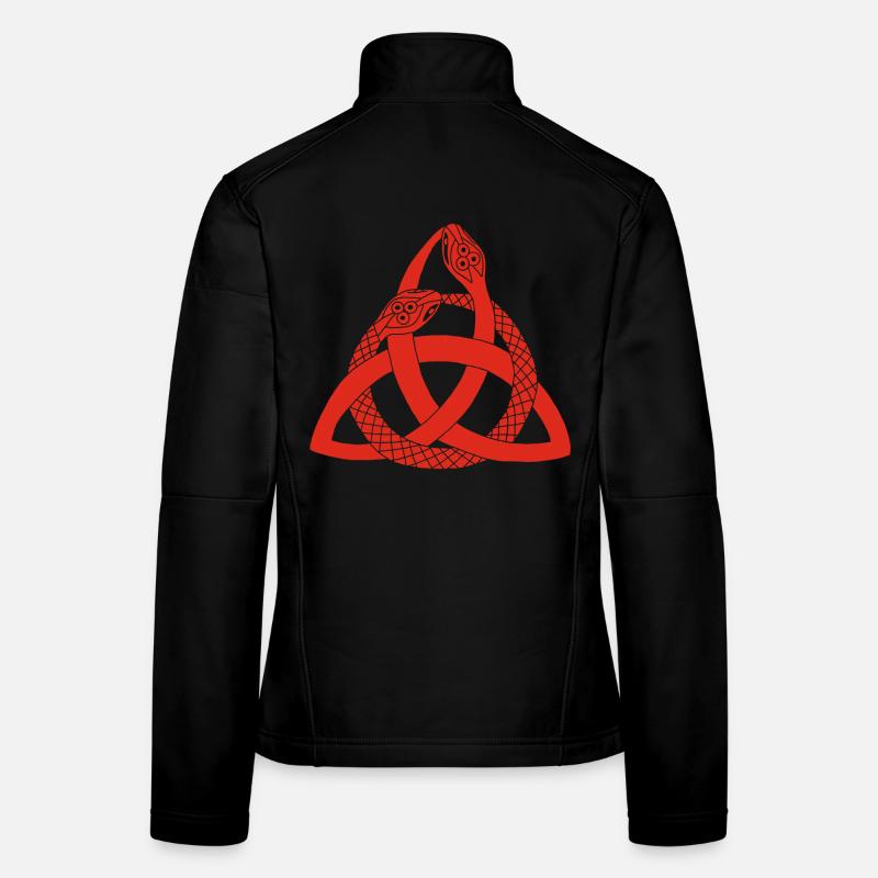 Red snakes and Celtic symbol Women's Softshell Jacket