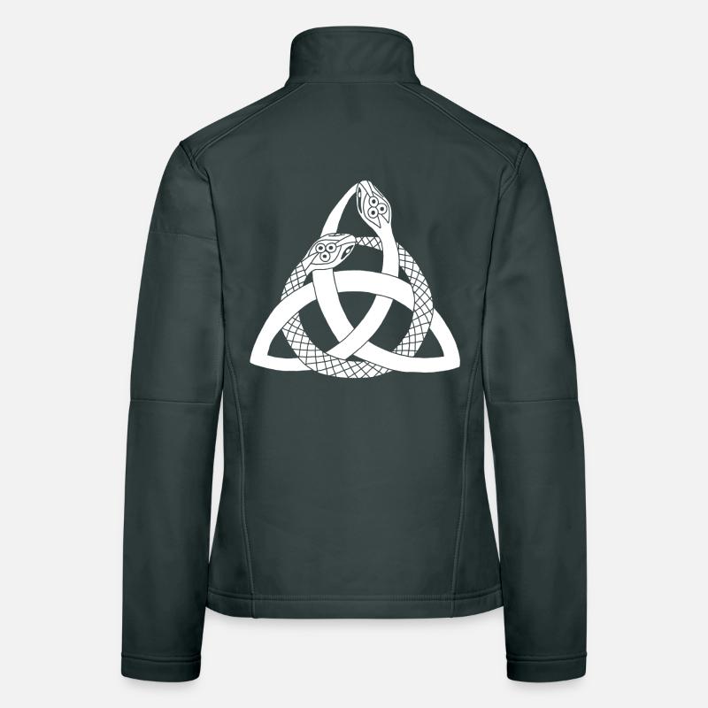 White snakes and Celtic symbol Women's Softshell Jacket