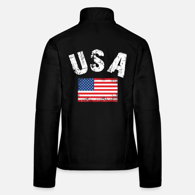 Drapeau des États-Unis Veste en tissu softshell Femme