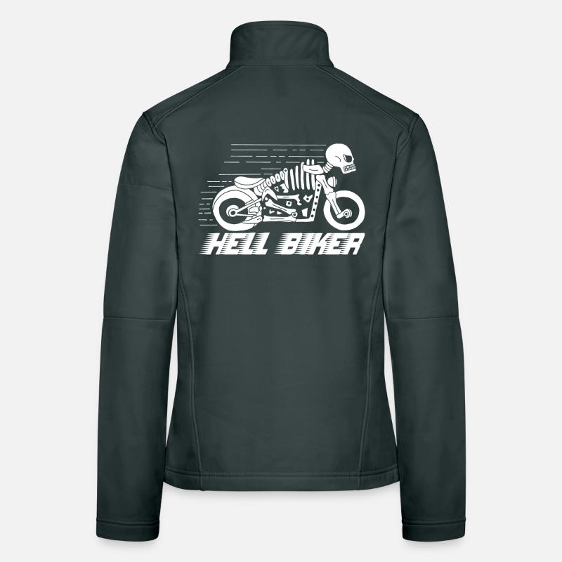 Moto squelette blanc Veste en tissu softshell Femme