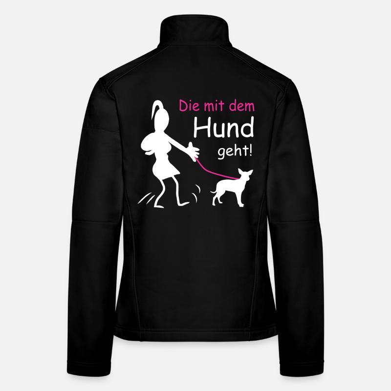 Die mit dem Hund geht Frauen Softshelljacke