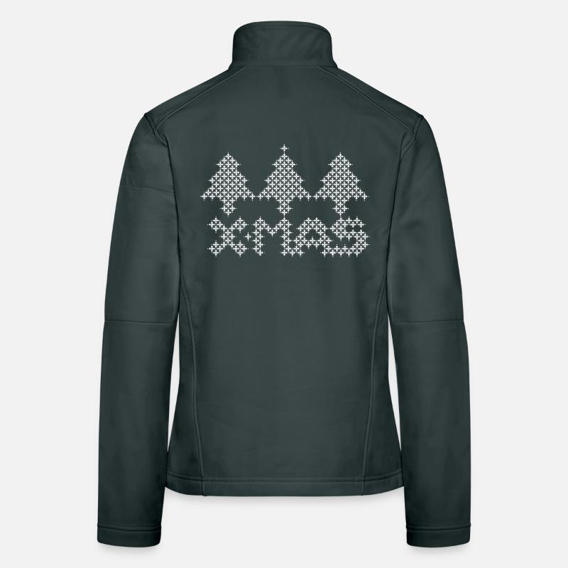 Arbre de Noël Icône graphique de Noël Veste en tissu softshell Femme