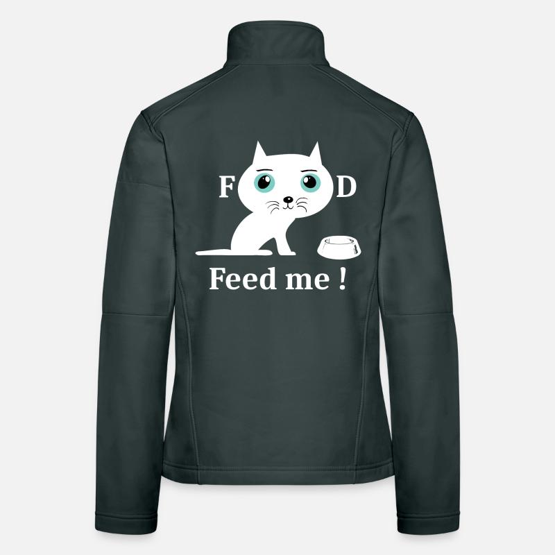 Cute White Cat Women's Softshell Jacket