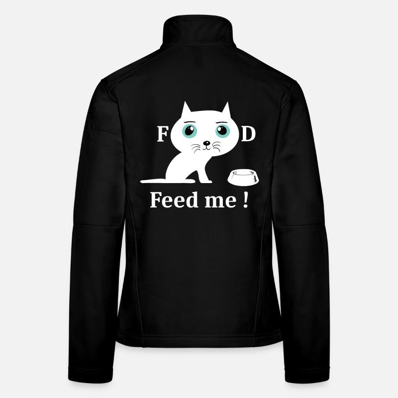 Chat blanc mignon Veste en tissu softshell Femme