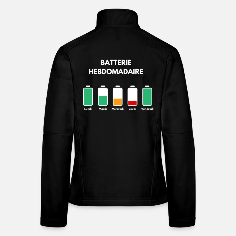 Batterie hebdomadaire. Veste en tissu softshell Femme