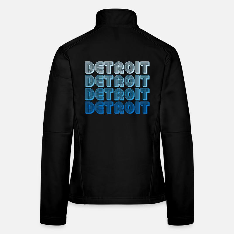 Detroit Gradient Word Sequence Women's Softshell Jacket