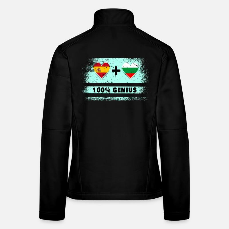 Spain and Bulgaria flag 100% genius Women's Softshell Jacket