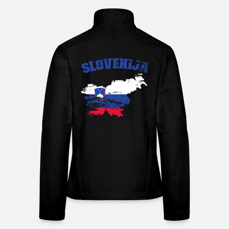 Slovenia Flag Map used Women's Softshell Jacket