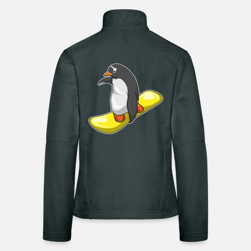Penguin Snowboarder Snowboard Veste en tissu softshell Femme
