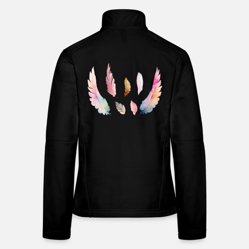 Coloured watercolour plumage Women's Softshell Jacket