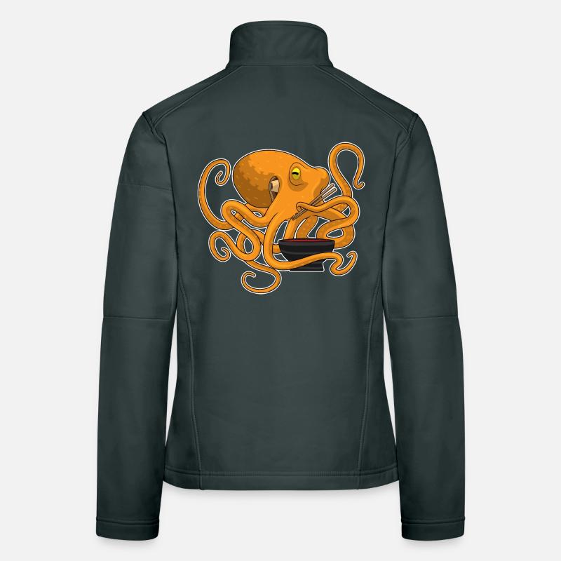 Cuisinière de la pieuvre Cuisinière Ramen Veste en tissu softshell Femme