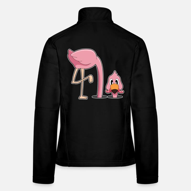 Flamant rose drôle Veste en tissu softshell Femme