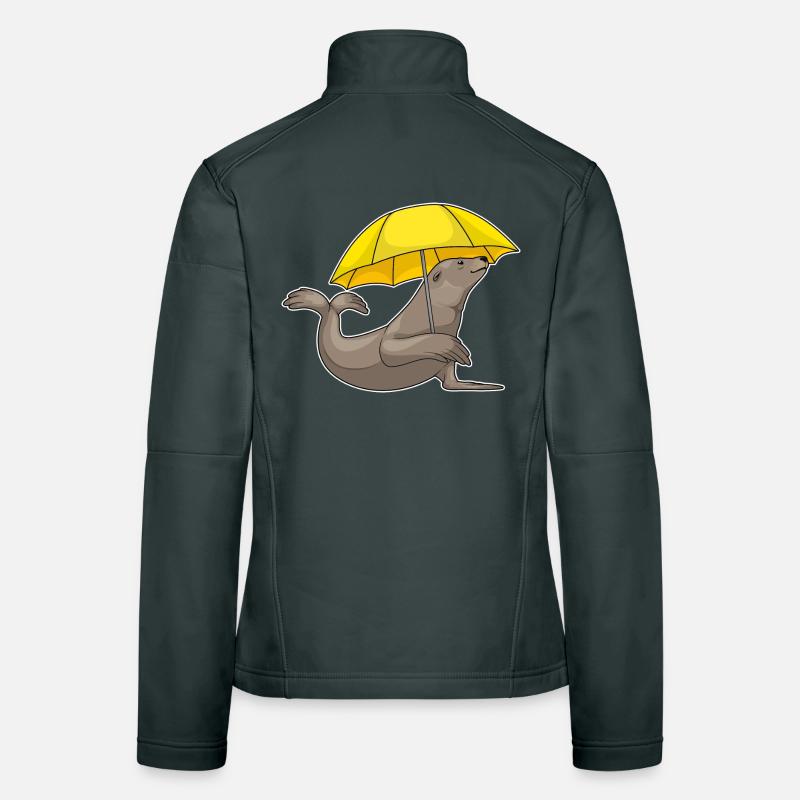 Seehund Regenschirm Frauen Softshelljacke