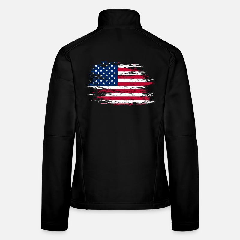 USA flag used Women's Softshell Jacket