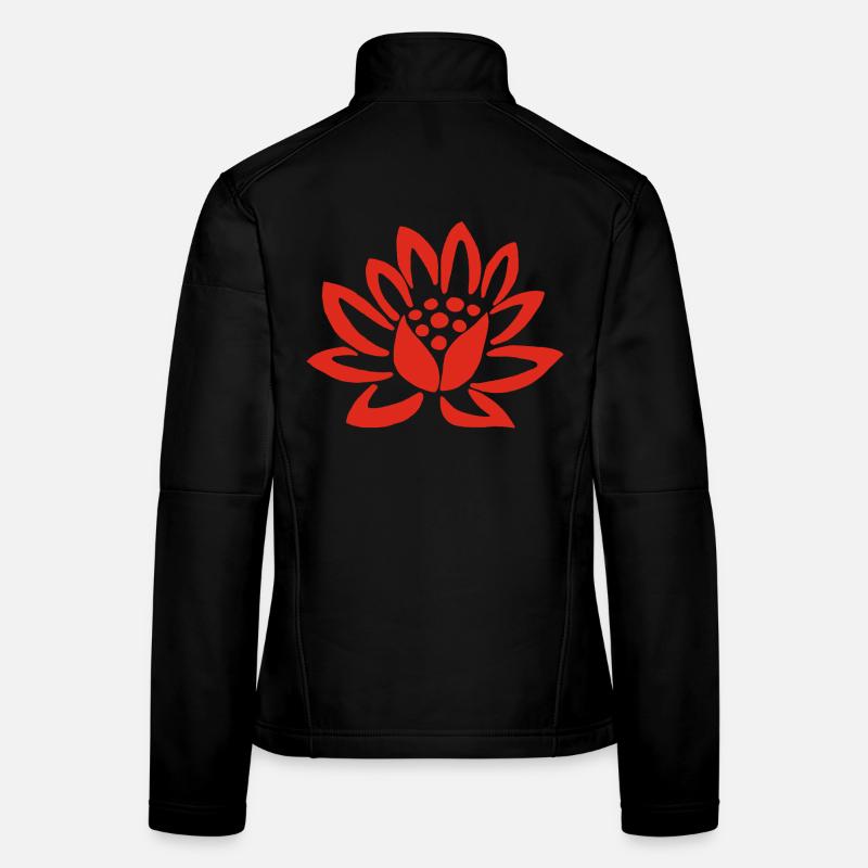 Lotus rouge et la nature Veste en tissu softshell Femme