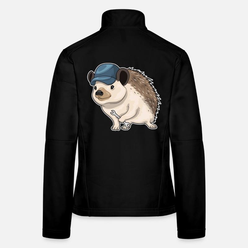 Hedgehog Mechanic Wrench Workshop Women's Softshell Jacket