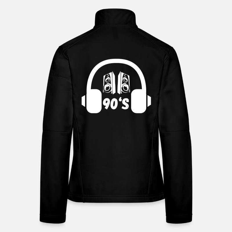 90er Kopfhörer Retro - Frauen Softshelljacke - Schwarz