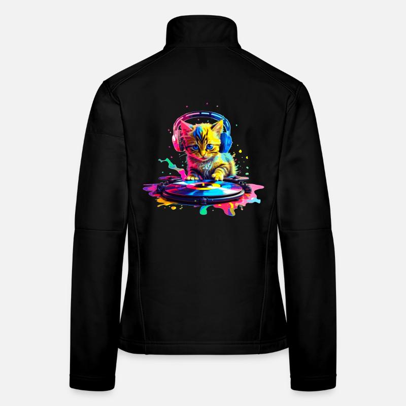 Kätzchen DJ - Regenbogen Frauen Softshelljacke