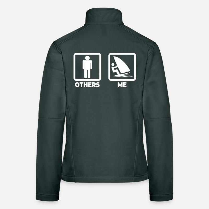 Lustiger Windsurfer Frauen Softshelljacke