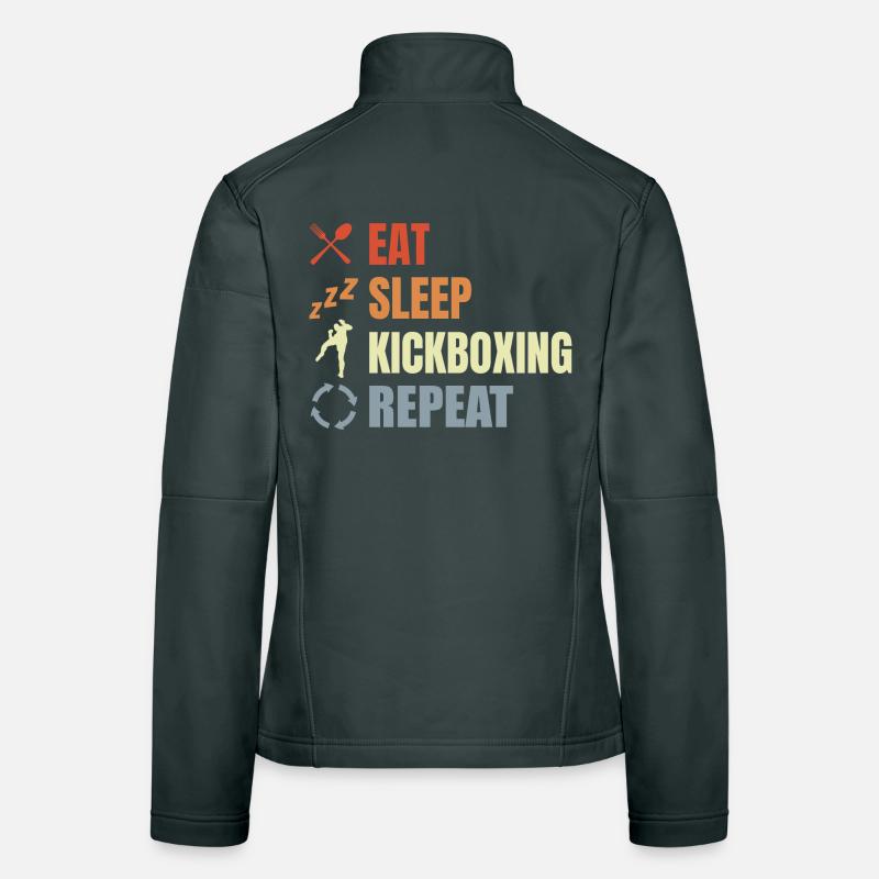 Eat Sleep Kickbox Repeat Women's Softshell Jacket