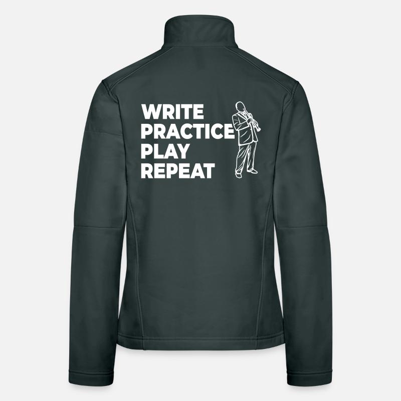 Writing, practicing, playing, repeating Women's Softshell Jacket