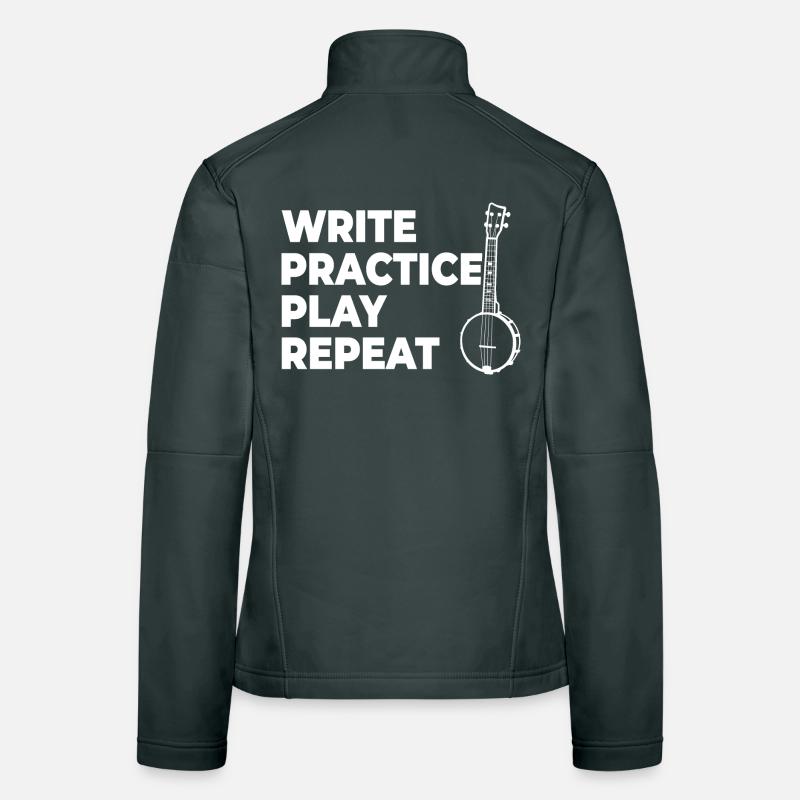 Writing, practicing, playing, repeating Women's Softshell Jacket