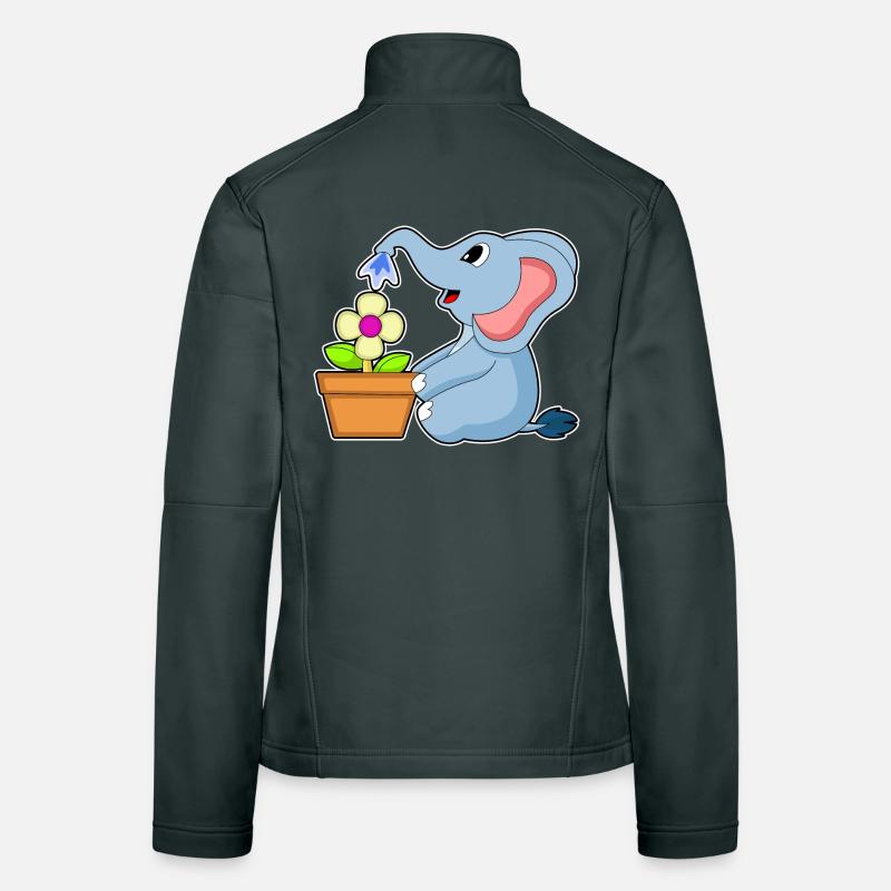 Fleur de pot de fleurs d’éléphant Veste en tissu softshell Femme