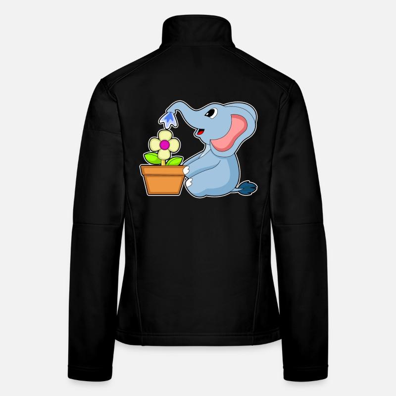 Fleur de pot de fleurs d’éléphant Veste en tissu softshell Femme