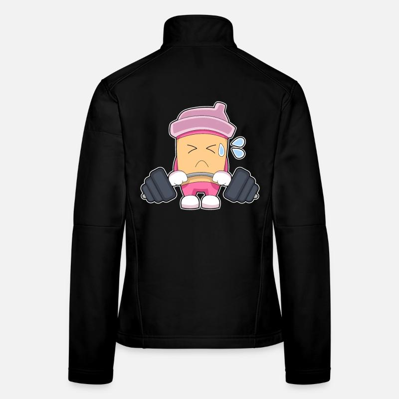 Bodybuilder Café Bodybuilder Barbell Bodybuilding Veste en tissu softshell Femme