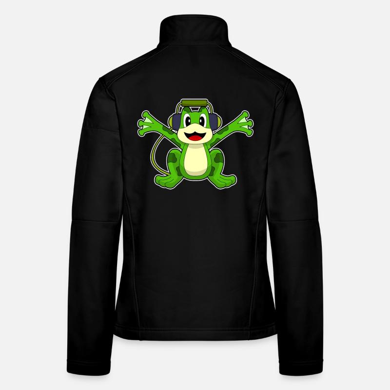 Frosch Kopfhörer Musik Frauen Softshelljacke