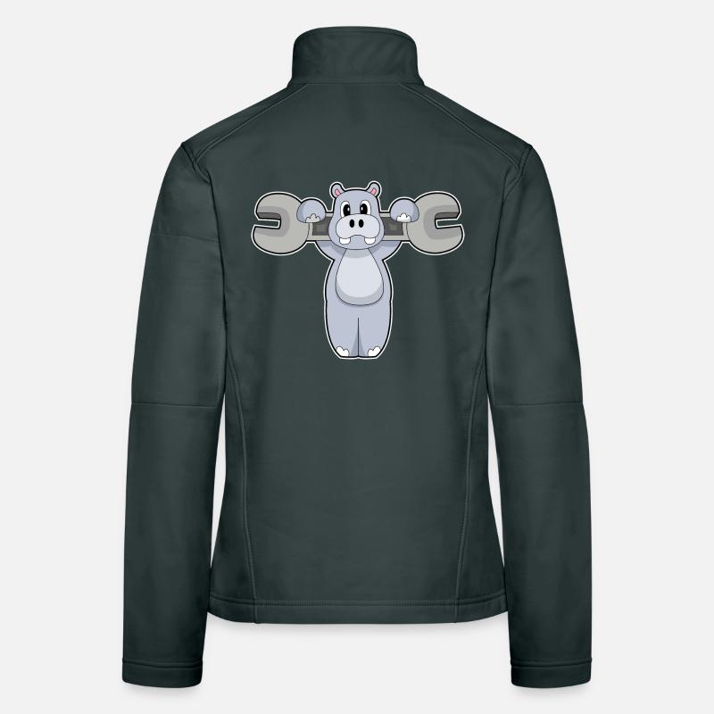 Clé mécanique hippopotame Veste en tissu softshell Femme