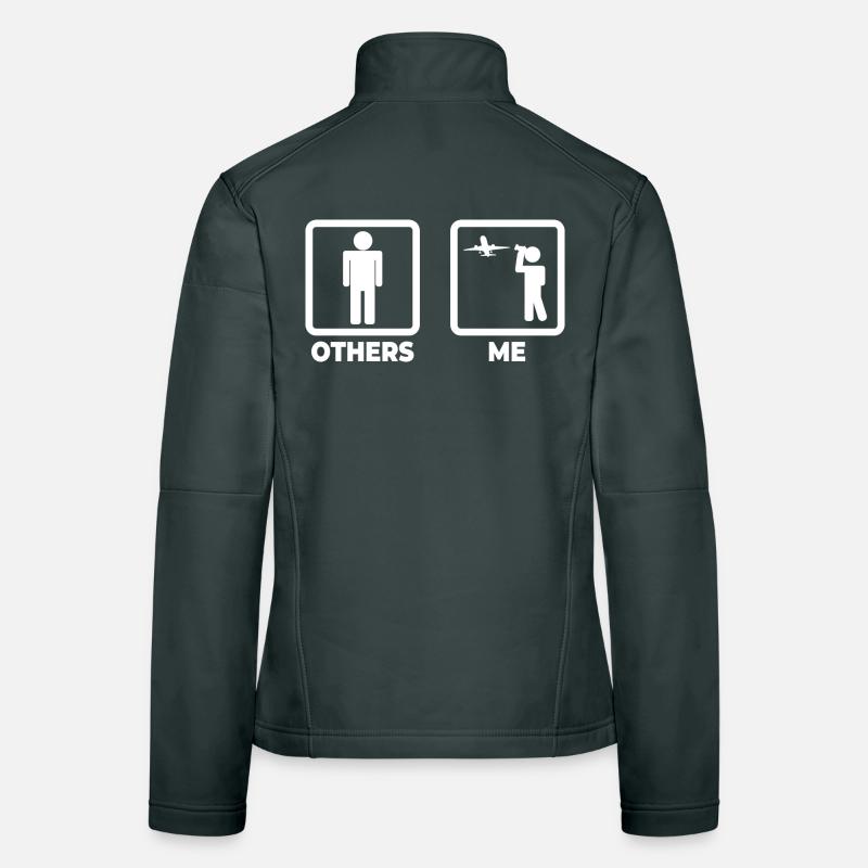 Planespotter Strichmännchen Frauen Softshelljacke