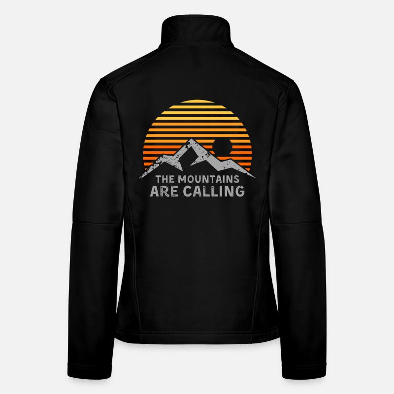 Mountains Are Calling Sunset Stripes Women's Softshell Jacket