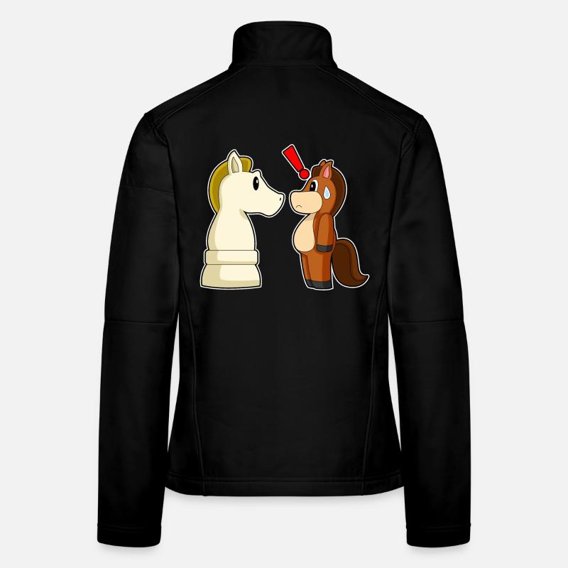 Pferd Schachfigur Springer Schach Frauen Softshelljacke