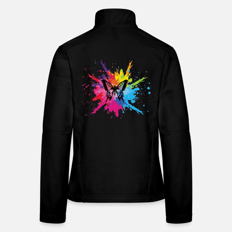 Multicolored butterfly Women's Softshell Jacket