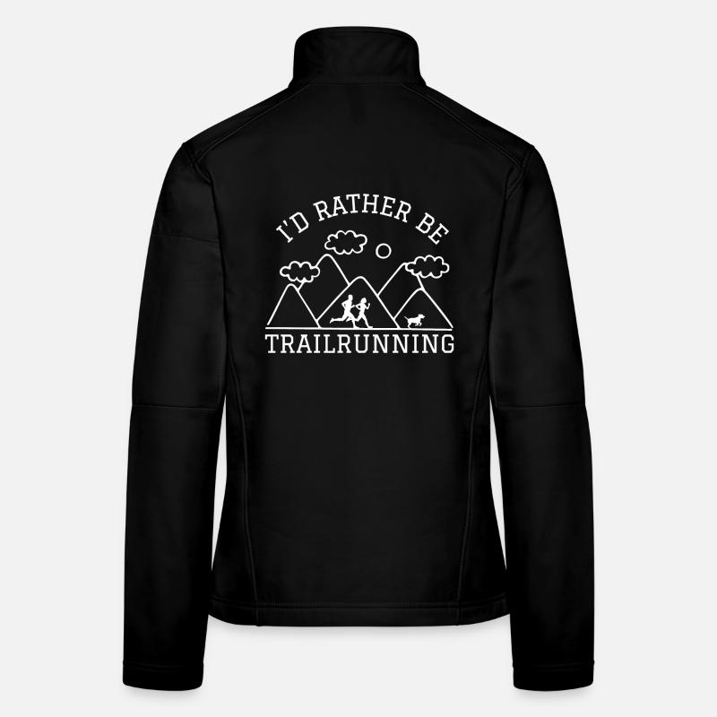 Id rather be TrailRunning Berge Läufer mit Hund Frauen Softshelljacke