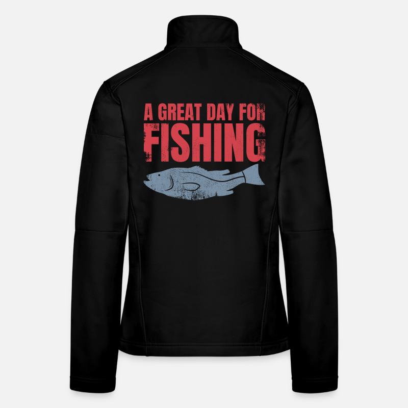 Slogan de pêche Veste en tissu softshell Femme