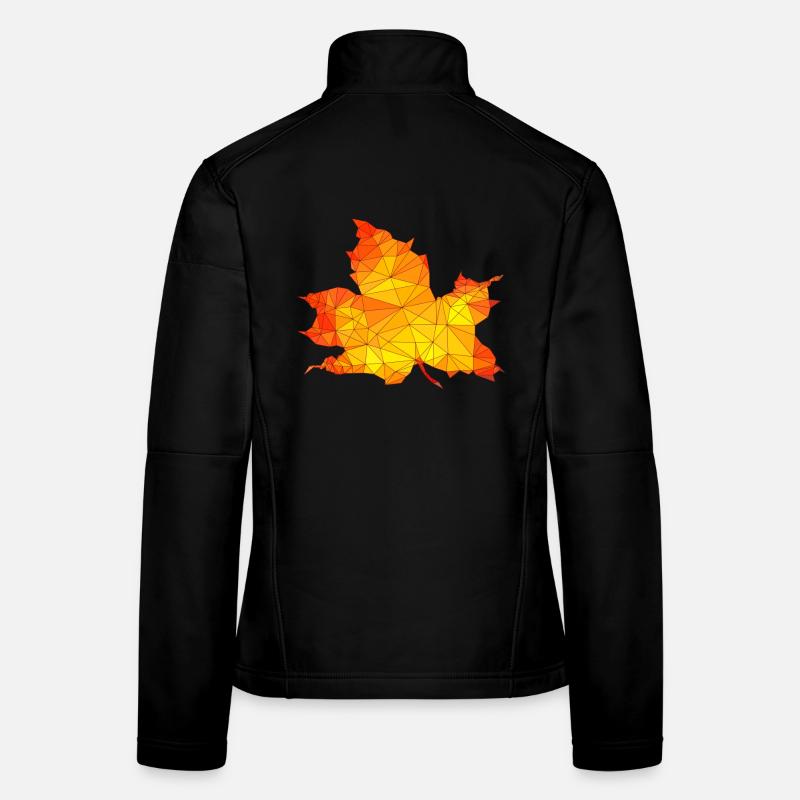 Polygonal Autumn Maple Tree Leaf Poly Art Women's Softshell Jacket
