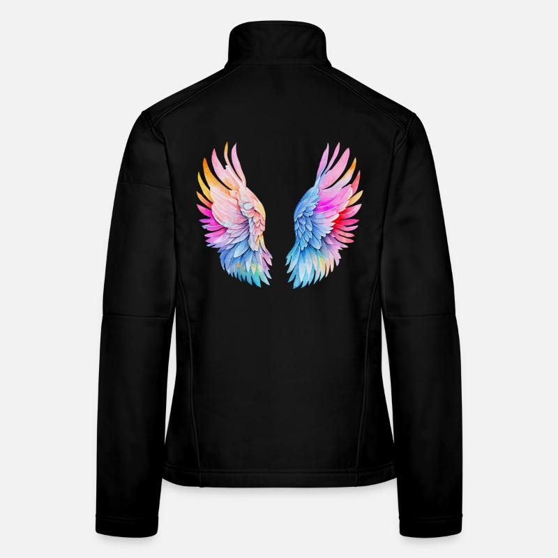Regenbogen-Engelsflügel Frauen Softshelljacke