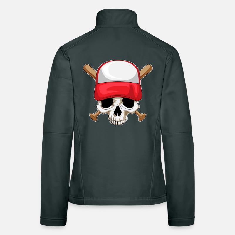 Skull Baseball Baseball Bats Veste en tissu softshell Femme