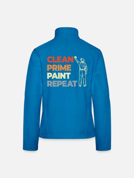 Clean Prime Paint Repeat - Frauen Softshelljacke - Schwarz - Hinten