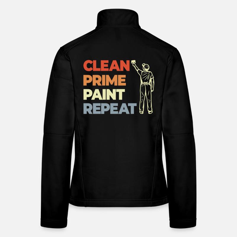 Clean Prime Paint Repeat Frauen Softshelljacke