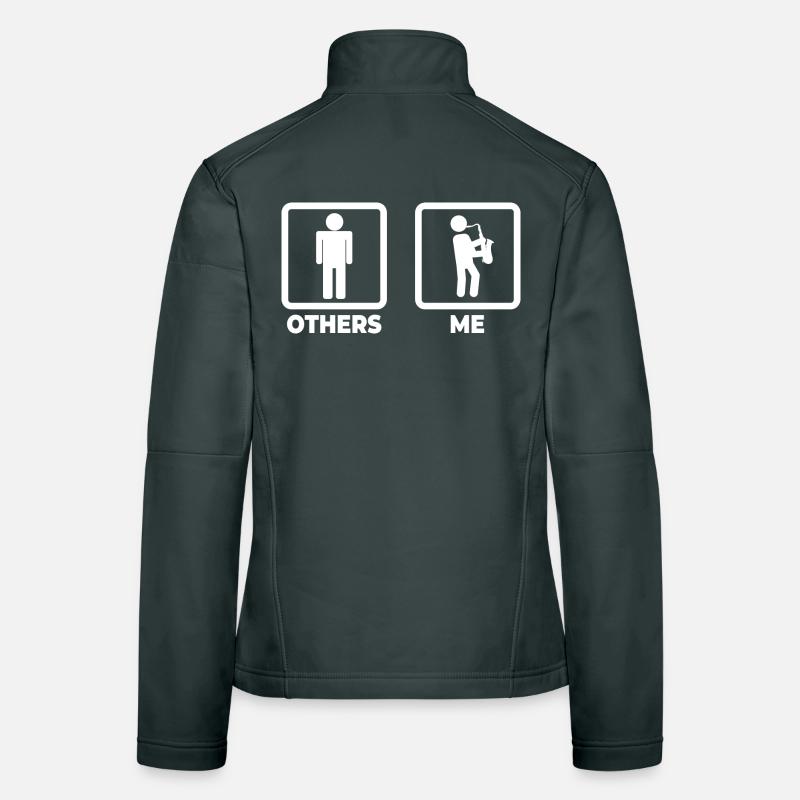 Saxophone Stick Figure Women's Softshell Jacket